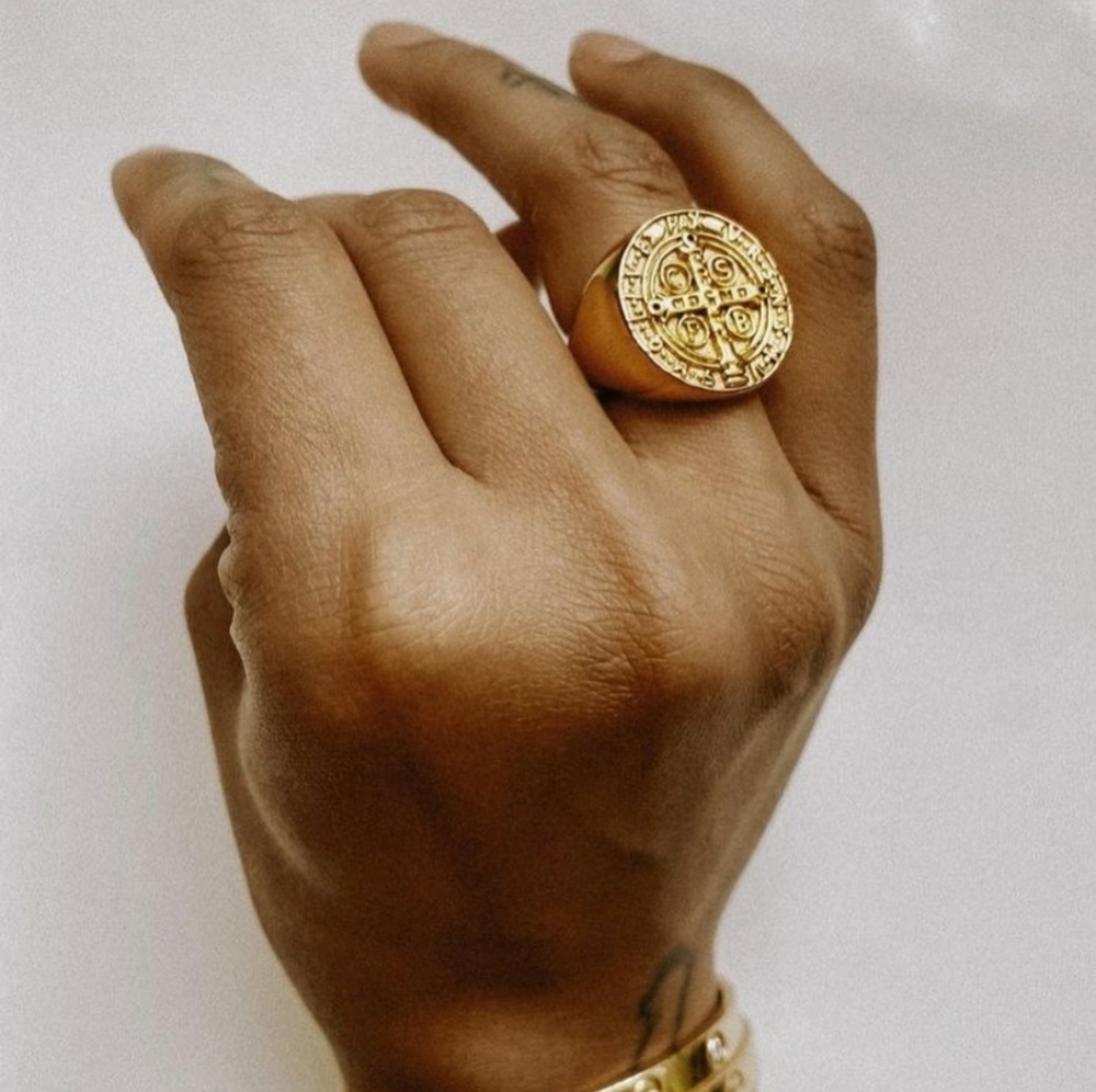 NEW GBK St Benedict Gold Statement Ring